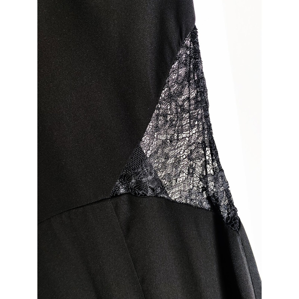 Womens Fame And Partners Chantilly Halter Floor Length Backless Black Lace Dress - Picture 7 of 13